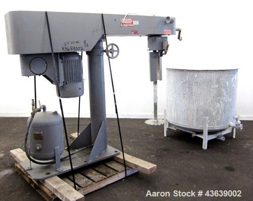 Used Myers Engineering Single Shaft Disperser, Model 800A-30. 2-1/4” diameter x 46” long 304 stainless steel shaft with a 14” diameter 304 stainless steel saw tooth blade. 360 Degree rotation. Will c...