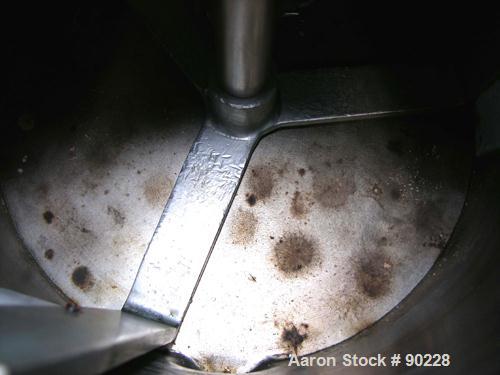 USED: Meyers dual shaft vacuum disperser, model L550A-3-3, stainless steel. (1) Anchor agitator with side wall scrape, driven by a 3 hp, 3/60/230/460 volt XP variable speed motor. (1) High speed disp...