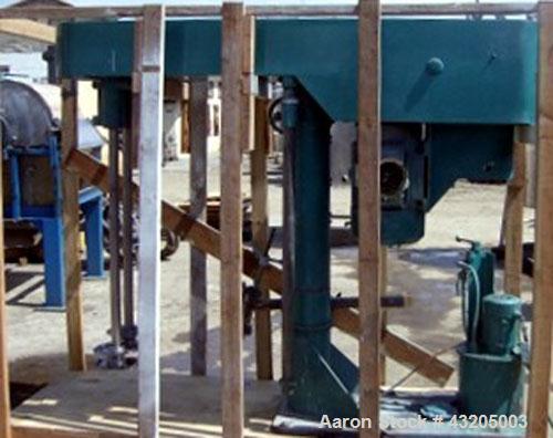 Used Meyers Twin Shaft Disperser. (2) 2’’ Diameter stainless steel shafts, mixing speed 0-3500 rpm, each with a 10’’ diameter blade. Driven by a 30hp, 3/60/230/460 volt, 1750 rpm XP motor. Manual spe...