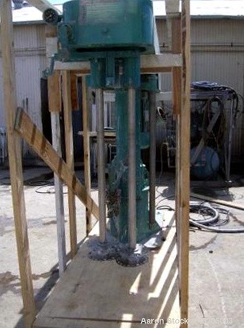 Used Meyers Twin Shaft Disperser. (2) 2’’ Diameter stainless steel shafts, mixing speed 0-3500 rpm, each with a 10’’ diameter blade. Driven by a 30hp, 3/60/230/460 volt, 1750 rpm XP motor. Manual spe...