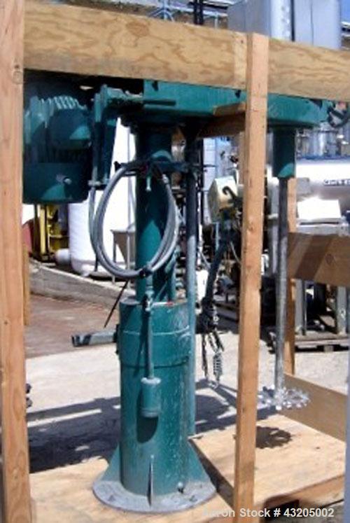 Used Mooney High Speed Disperser. 2’’ Diameter x 47’’ long stainless steel shaft with a 14’’ diameter blade. Driven by a 20hp, 3/60/230/460 volt, 1755 rpm motor. Manual speed control. Air/oil lift. P...
