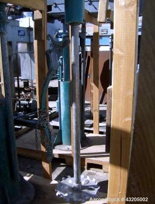 Used Mooney High Speed Disperser. 2’’ Diameter x 47’’ long stainless steel shaft with a 14’’ diameter blade. Driven by a 20hp, 3/60/230/460 volt, 1755 rpm motor. Manual speed control. Air/oil lift. P...