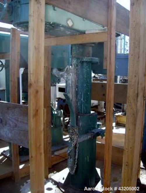 Used Mooney High Speed Disperser. 2’’ Diameter x 47’’ long stainless steel shaft with a 14’’ diameter blade. Driven by a 20hp, 3/60/230/460 volt, 1755 rpm motor. Manual speed control. Air/oil lift. P...