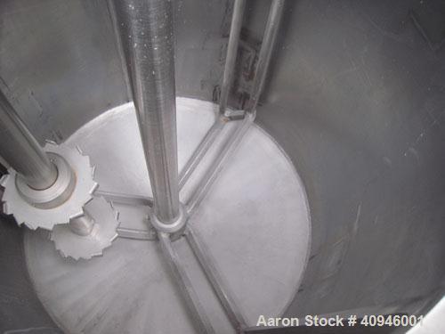 Used Morehouse Cowles Dual Shaft Disperser, Model 3/5HP, 304 stainless steel. (1) 1 1/4" diameter shaft with a 4" diameter sawtooth blade, driven by a 5 hp, 3/60/208-230/460 volt, 3480 rpm xp motor, ...