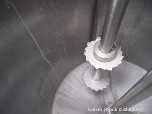 Used Morehouse Cowles Dual Shaft Disperser, Model 3/5HP, 304 stainless steel. (1) 1 1/4" diameter shaft with a 4" diameter sawtooth blade, driven by a 5 hp, 3/60/208-230/460 volt, 3480 rpm xp motor, ...