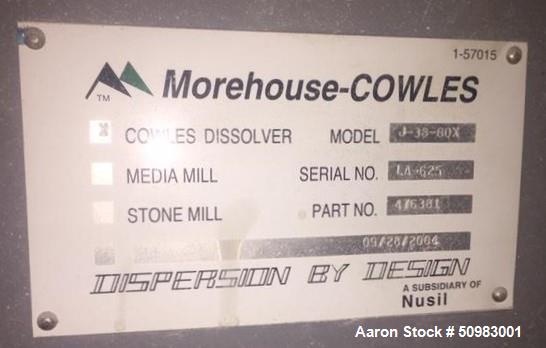 Used- Morehouse Cowles Dissolver/ Disperser