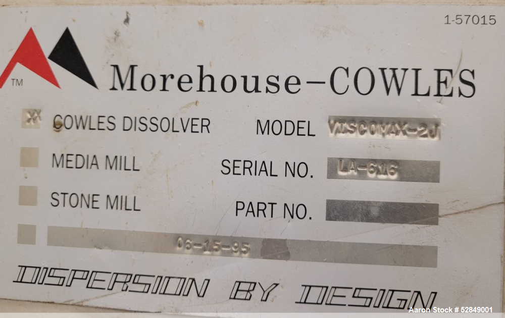 Used- Morehouse Cowles Dissolver/Disperser