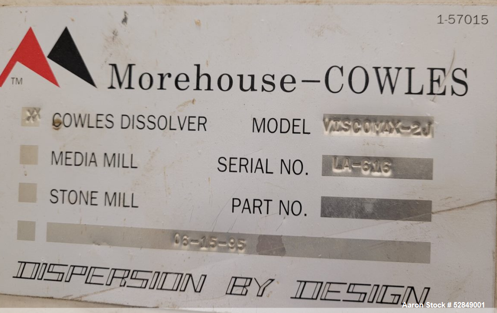 Used Morehouse Cowles Dissolver/Disperser