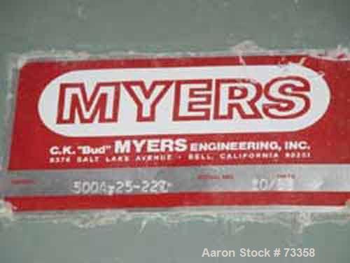 Used Meyers Heavy Duty Slow Speed Disperser, Model 500-A-25