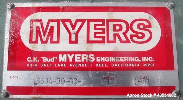 Used Myers Dual Shaft Disperser, Model 550A-30-60, Carbon Steel.