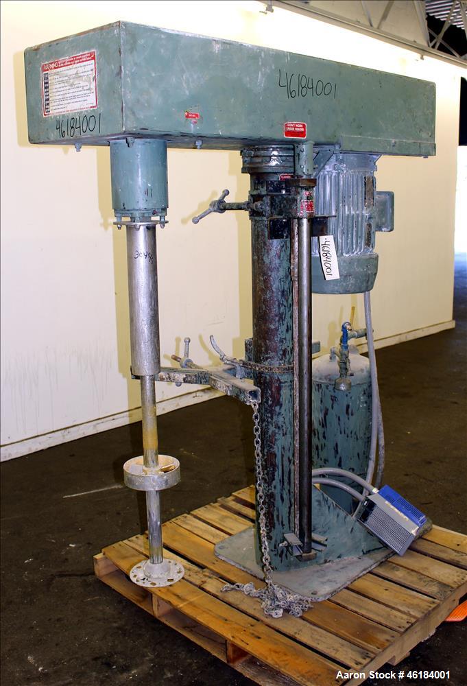 Used Myers Single Shaft High Speed Disperser, Model 775-10. 304 Stainless steel shaft approximately 1-3/4" diameter x 45-1/2" long with 7-1/2" diameter aluminum mixing blade. Will center in an approx...