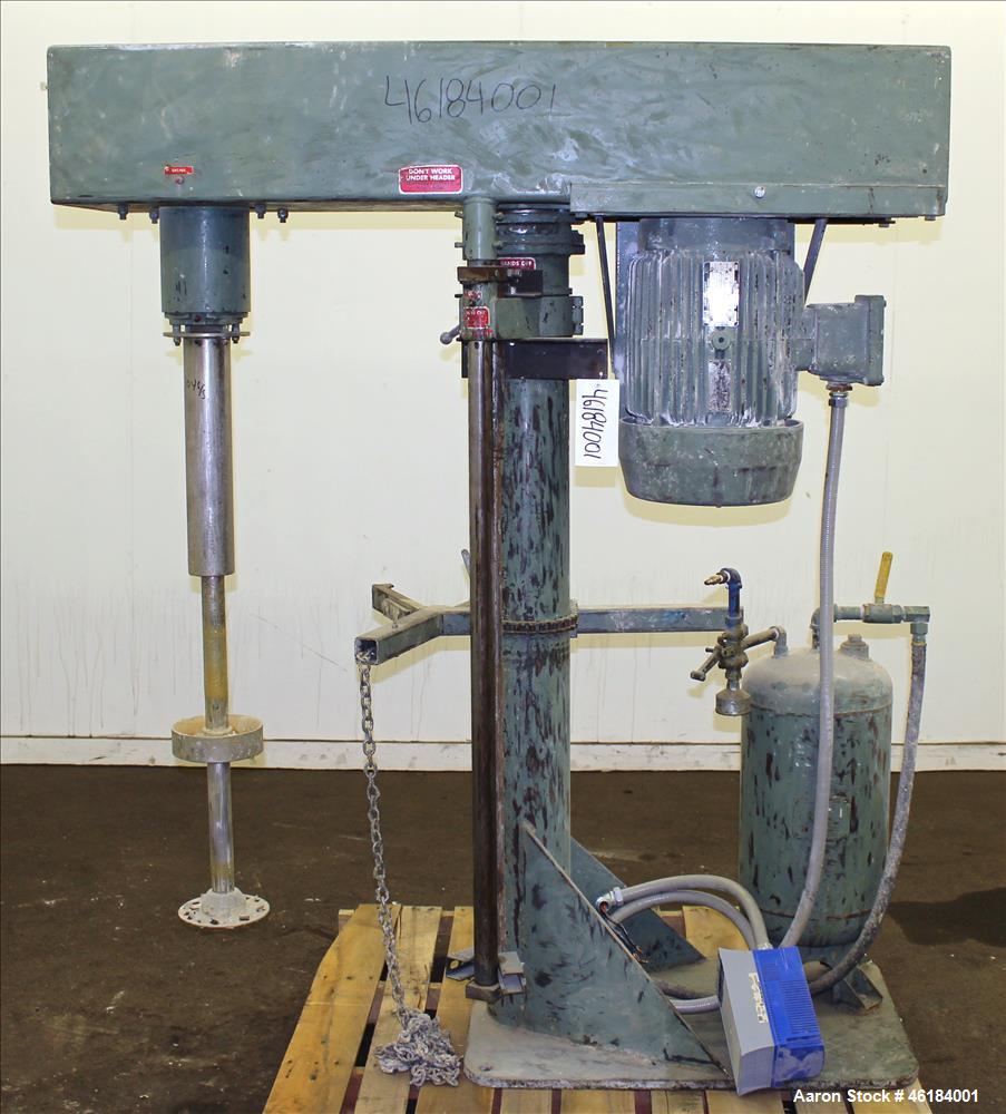 Used Myers Single Shaft High Speed Disperser, Model 775-10. 304 Stainless steel shaft approximately 1-3/4" diameter x 45-1/2" long with 7-1/2" diameter aluminum mixing blade. Will center in an approx...