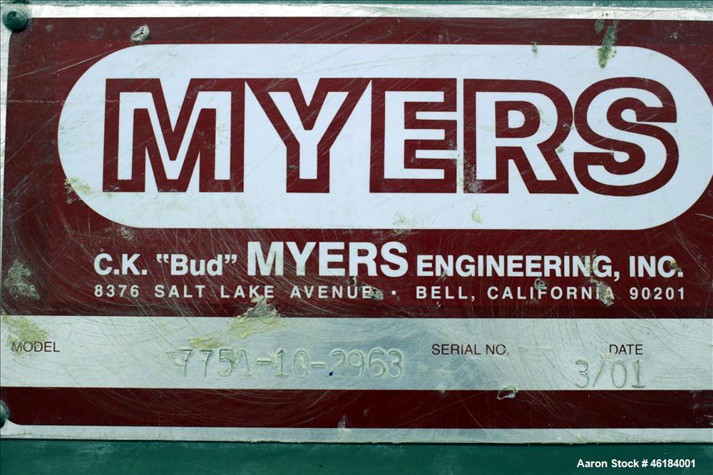 Used Myers Single Shaft High Speed Disperser, Model 775-10. 304 Stainless steel shaft approximately 1-3/4" diameter x 45-1/2" long with 7-1/2" diameter aluminum mixing blade. Will center in an approx...