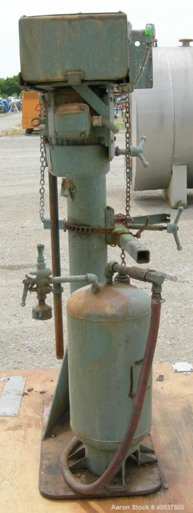 Used Myers Disperser, Model 775-5. 1 1/ 2" diameter x 25" long 301 stainless steel shaft with a 7" diameter 301 stainless steel blade. Will center in an approximate 32" diameter can. Air over oil lif...