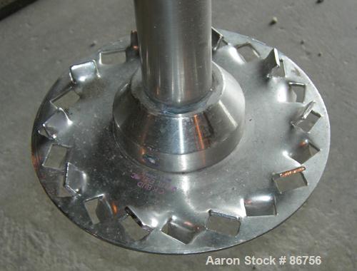 USED: Myers disperser, model 775A10. (1) 2" diameter x 45" long 304 stainless steel shaft with an 8" diameter standard blade. Will center in an approx 32" diameter can. Air over oil lift with an appr...