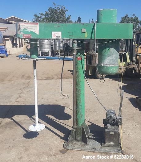 Used Myers 10 HP Dispersion mixer, Model 775A. Includes stainless steel shaft and dispersion blade. Driven by 10 HP, 220/440V, 3-phase, 60 Hz, 1,800 RPM motor through V-belt assembly. Stainless steel...