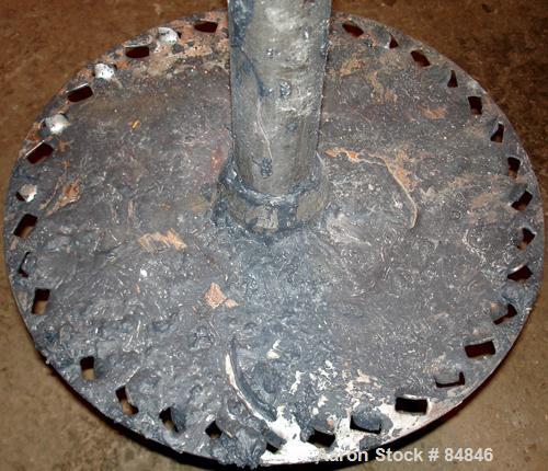 Used Myers Heavy Duty Disperser, Model 800-25. 2" diameter stainless steel shaft with 16" diameter sawtooth blade. Will center in an approximate 56" diameter can. Manual variable speed, speed range a...