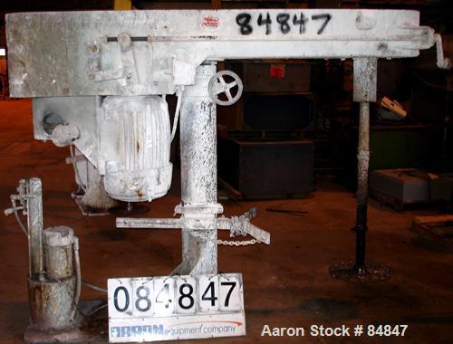 Used Myers Heavy Duty Disperser, Model 800-30. 2" diameter stainless steel shaft with 16" diameter sawtooth blade. Will center in an approximate 56" diameter can. Manual variable speed, speed range a...