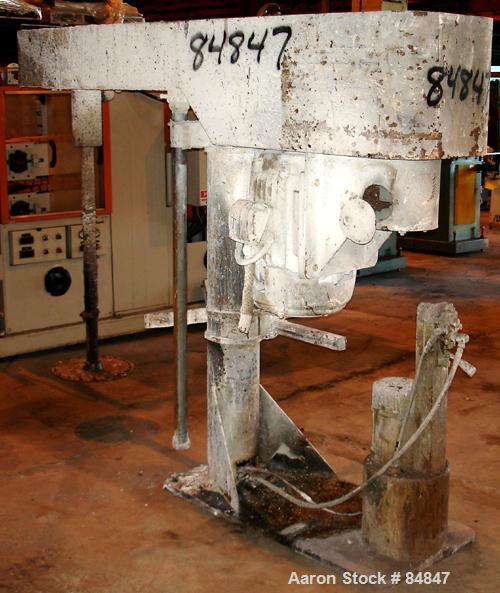 Used Myers Heavy Duty Disperser, Model 800-30. 2" diameter stainless steel shaft with 16" diameter sawtooth blade. Will center in an approximate 56" diameter can. Manual variable speed, speed range a...