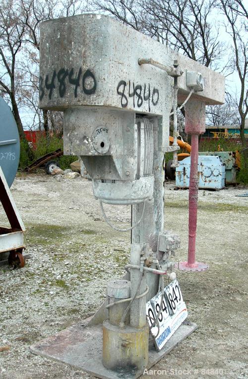 USED: Myers Dissolver, model 800-50. 3" diameter x 58" long stainless steel shaft with 16" diameter sawtooth blade. Will center in an approximate 72" diameter can. 360 degree swing. Manual variable s...