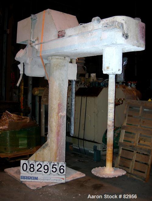 Used Myers Dissolver, Model 800A-75. 3-1/2" Diameter x 48" long stainless steel shaft with 20" diameter sawtooth blade. Will center in an approximately 84" diameter can. 360 Degree swing. Manual vari...
