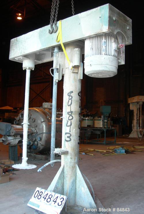Used Myers Heavy Duty Disperser, Model 800E-100-50. 3-1/2" diameter x 86" long stainless steel shaft with 22" diameter sawtooth blade. Will center in an approximate 78" diameter can. Speed range appr...