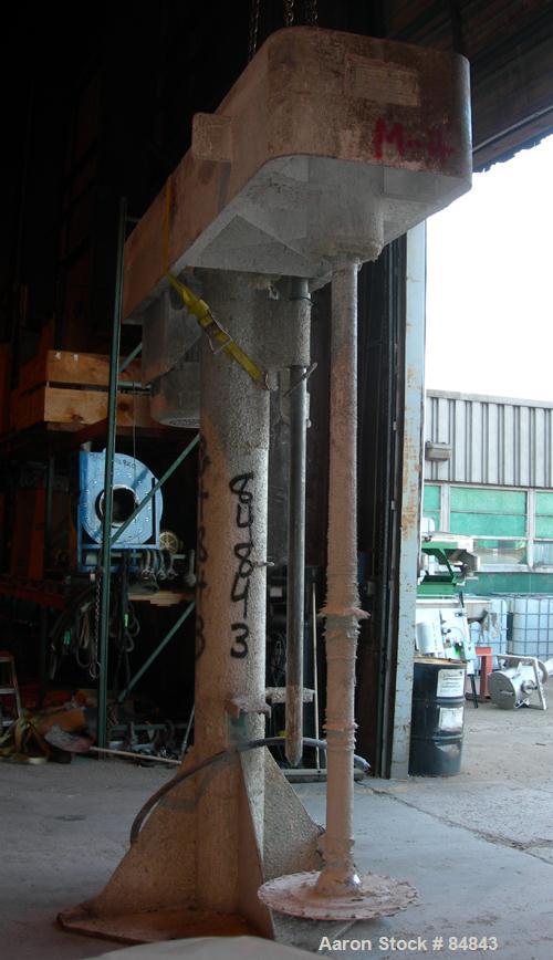 Used Myers Heavy Duty Disperser, Model 800E-100-50. 3-1/2" diameter x 86" long stainless steel shaft with 22" diameter sawtooth blade. Will center in an approximate 78" diameter can. Speed range appr...