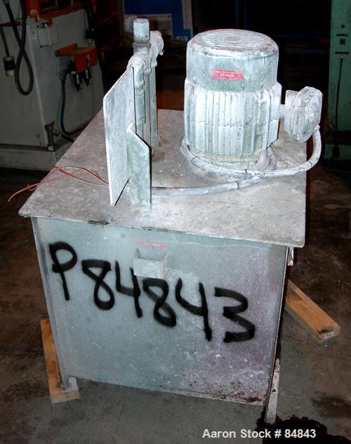 Used Myers Heavy Duty Disperser, Model 800E-100-50. 3-1/2" diameter x 86" long stainless steel shaft with 22" diameter sawtooth blade. Will center in an approximate 78" diameter can. Speed range appr...