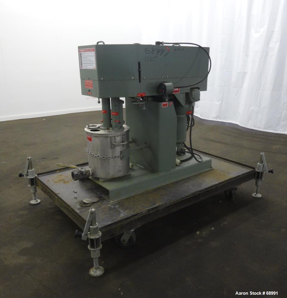 Used: Stainless Steel Myers triple shaft mixer, model L550-500A