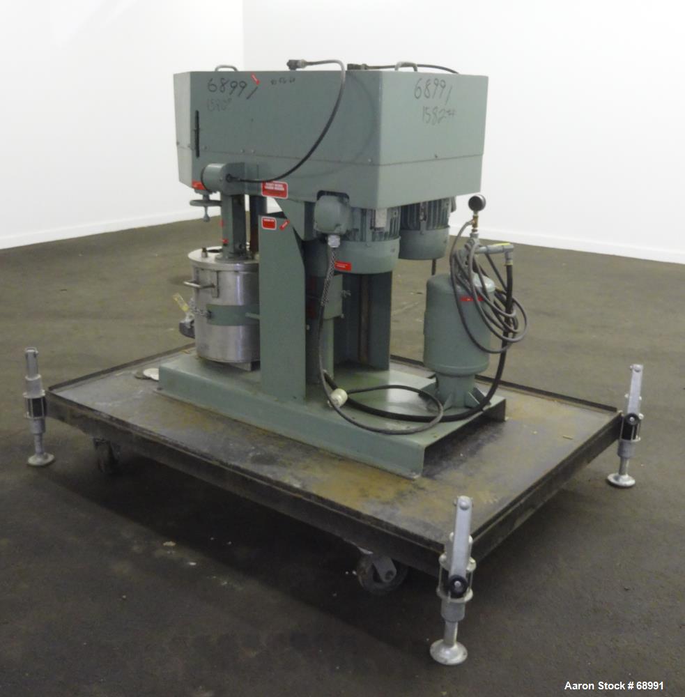Used: Stainless Steel Myers triple shaft mixer, model L550-500A