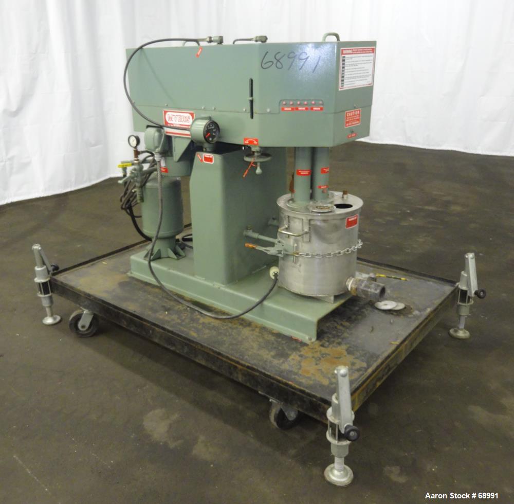 Used: Stainless Steel Myers triple shaft mixer, model L550-500A