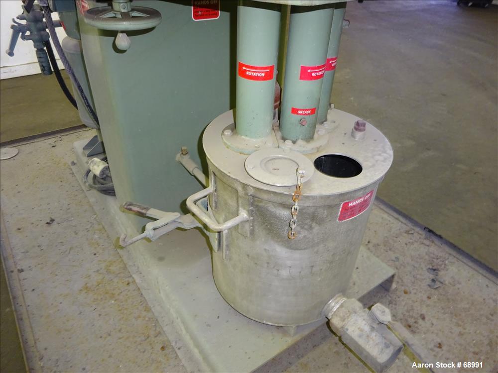 Used: Stainless Steel Myers triple shaft mixer, model L550-500A
