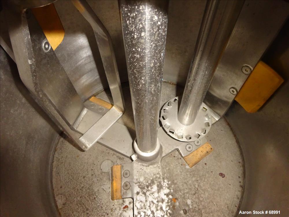 Used: Stainless Steel Myers triple shaft mixer, model L550-500A