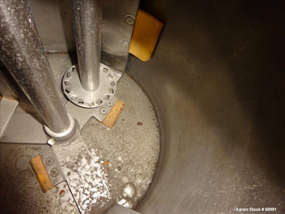 Used: Stainless Steel Myers triple shaft mixer, model L550-500A