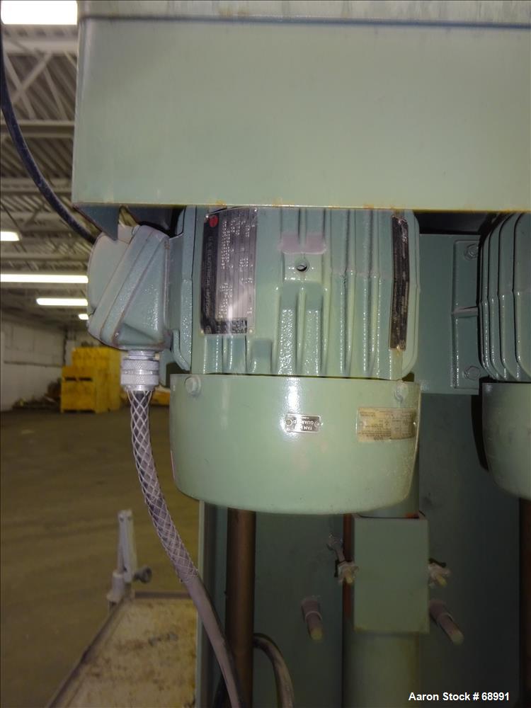 Used: Stainless Steel Myers triple shaft mixer, model L550-500A