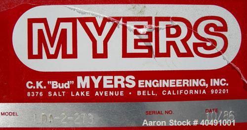 Used Myers Disperser, Model LDA-2. 1 1/4" diameter x 22" long 304 stainless steel shaft with a 3 1/2" diameter 304 stainless steel blade. Will center in an approximate 24" diameter can. Air over oil ...