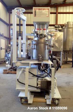 Used- Myers Triple Shaft Mixer/Disperser, Model HVL 550/500-7.5-1242. Approximately 4 gallon, 10.5" diameter x 12" deep. Jac...