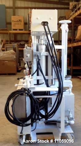 Used- Myers Triple Shaft Mixer/Disperser, Model HVL 550/500-7.5-1242. Approximately 4 gallon, 10.5" diameter x 12" deep. Jac...