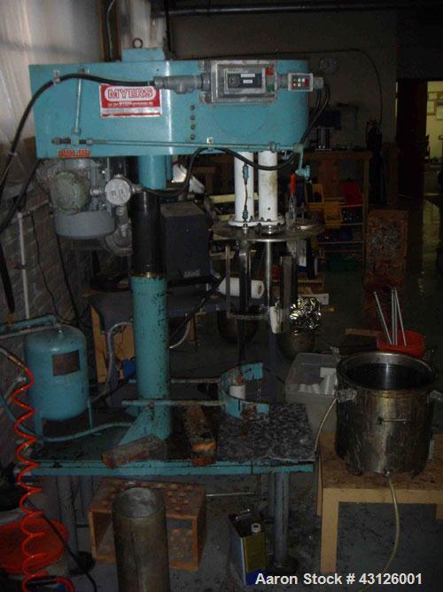 Used Myers Dual Shaft Mixer, Model V-L550-3-3, stainless steel.(2) Approximately 2" diameter shafts with a low profile sweep agitator with scrapers on sides, approximately 50-200 rpm and intermediate...