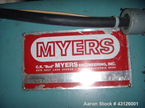 Used Myers Dual Shaft Mixer, Model V-L550-3-3, stainless steel.(2) Approximately 2" diameter shafts with a low profile sweep agitator with scrapers on sides, approximately 50-200 rpm and intermediate...