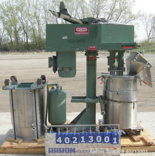 Used- Myers dual shaft mixer, model V550A-5-7.5. (2) 2" diameter shafts, (1) 304 stainless steel, 6"  diameter saw tooth bla...