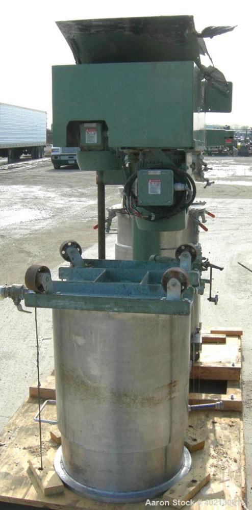 Used- Myers dual shaft mixer, model V550A-5-7.5. (2) 2" diameter shafts, (1) 304 stainless steel, 6"  diameter saw tooth bla...