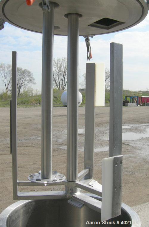 Used Myers dual shaft mixer, model V550A-5-7.5. (2) 2" diameter shafts, (1) 304 stainless steel, 6"  diameter saw tooth blade, driven by a 7.5 hp, 3/60/230/460 volt, 3515 rpm variable speed XP motor....