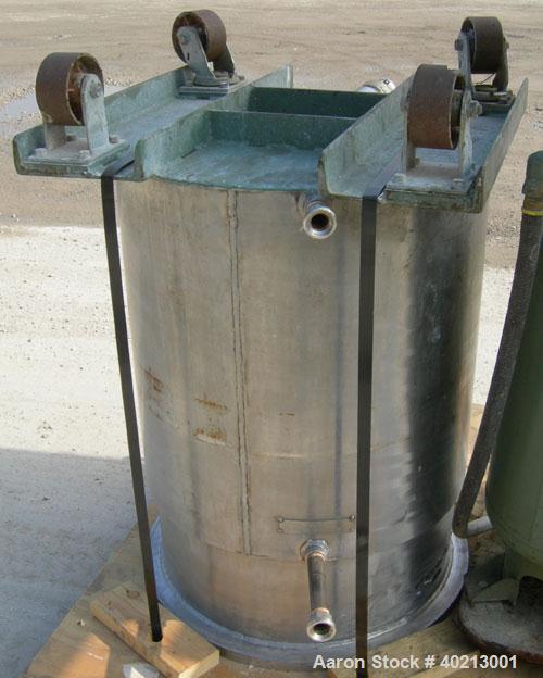 Used Myers dual shaft mixer, model V550A-5-7.5. (2) 2" diameter shafts, (1) 304 stainless steel, 6"  diameter saw tooth blade, driven by a 7.5 hp, 3/60/230/460 volt, 3515 rpm variable speed XP motor....