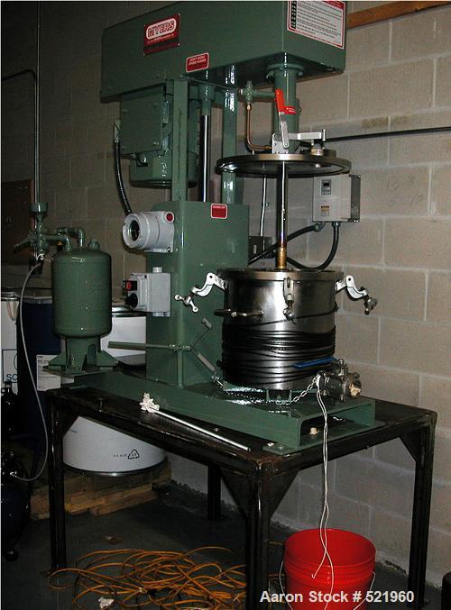 USED: Myers VL775A series single motor, single shaft, high speed laboratory disperser with vacuum tank and cover. Motor 3 hp...