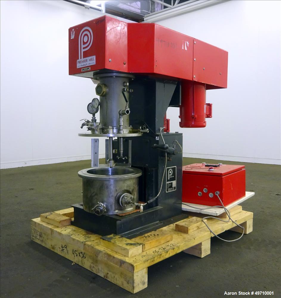 Used- Premier Mill Prem-A-Mix ESD Dual Shaft Disperser, Model ESD/1/2