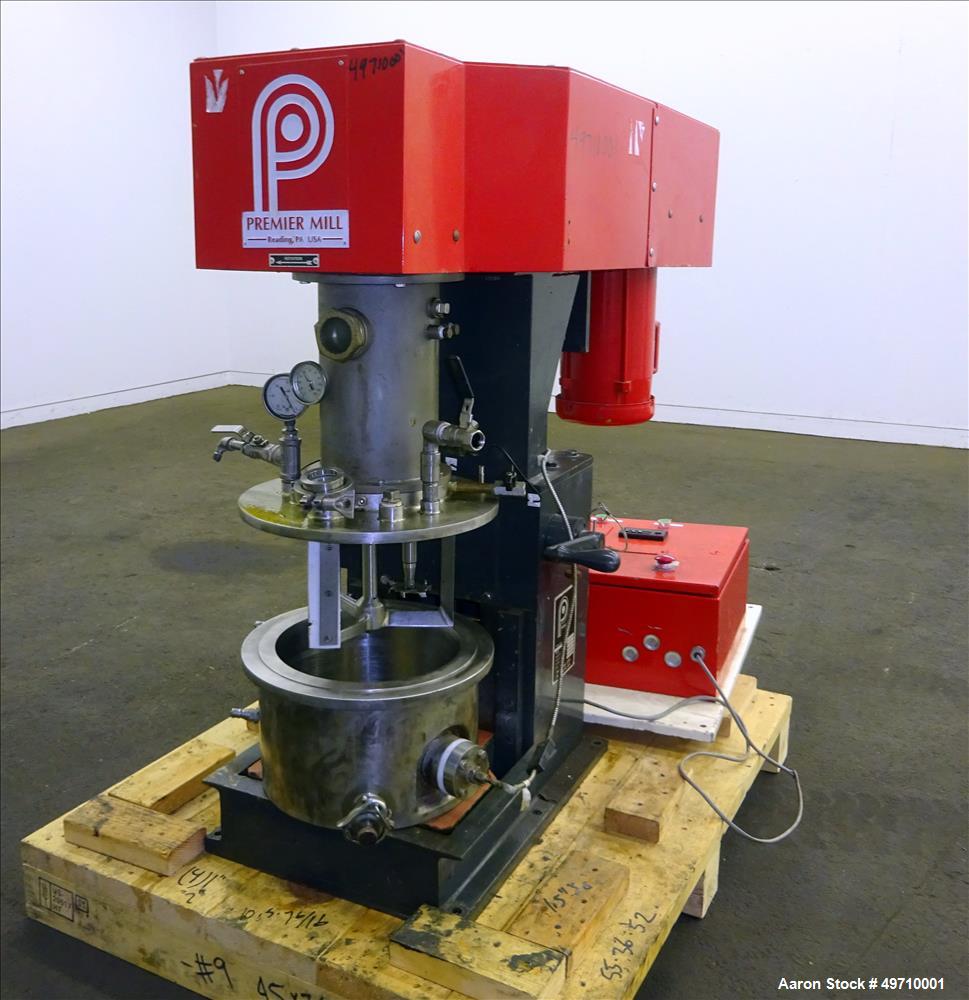 Used- Premier Mill Prem-A-Mix ESD Dual Shaft Disperser, Model ESD/1/2