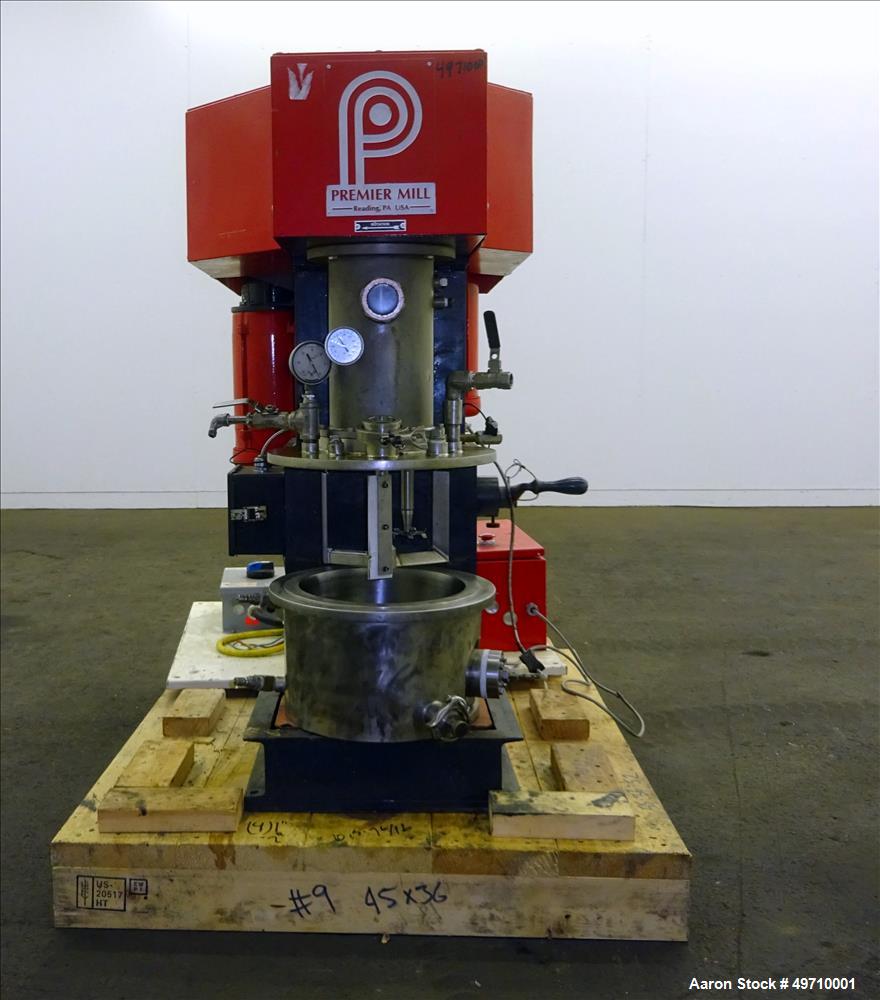 Used- Premier Mill Prem-A-Mix ESD Dual Shaft Disperser, Model ESD/1/2