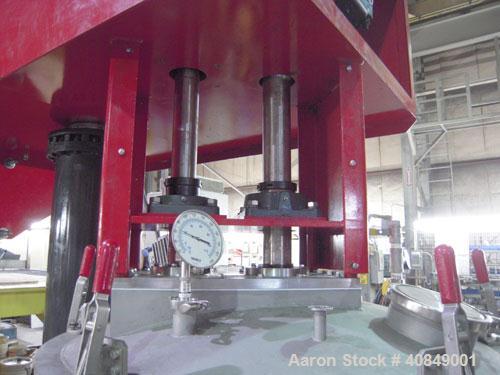 Used Premier Mill Corp Prem-A-Mix ESD Dual Shaft Disperser, Model ESD/V-40/25, 304 stainless steel. 138 to 275 gallon batch size. Jacketed mixing can 45" diameter x 50" straight side, tested internal...