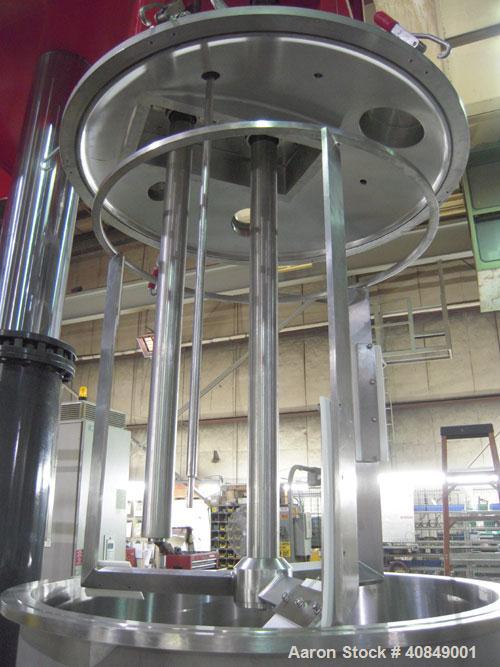 Used Premier Mill Corp Prem-A-Mix ESD Dual Shaft Disperser, Model ESD/V-40/25, 304 stainless steel. 138 to 275 gallon batch size. Jacketed mixing can 45" diameter x 50" straight side, tested internal...